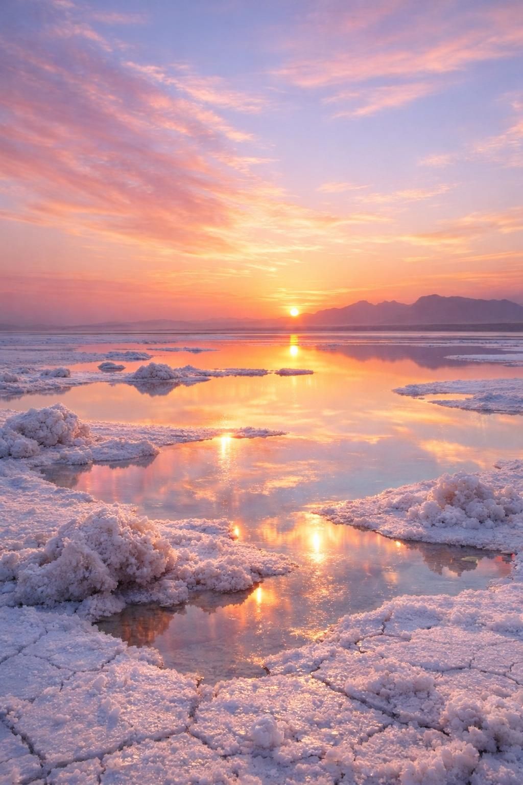 découvrez la beauté unique du lac salé de chott-el-jérid à l'aube, entre paysages féeriques et atmosphères enchantées pour une expérience magique inoubliable.