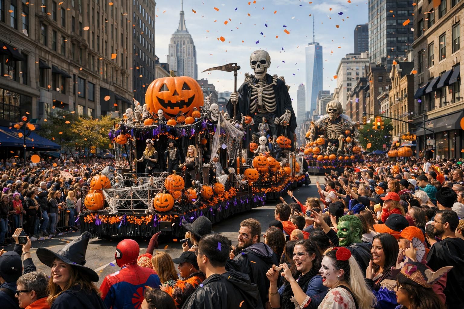 vivez l'effervescence de la célèbre parade d'halloween de new york : assistez à ce spectacle unique et participez à une fête mémorable au cœur de la ville.